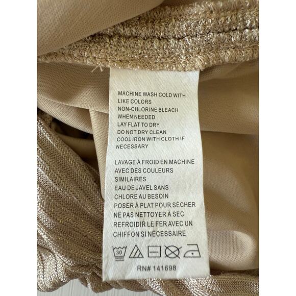 Ramy Brook NWT Alma Gold Metallic Ruched Bodycon Mini Dress Sleeveless sz L/XS - Picture 16 of 16